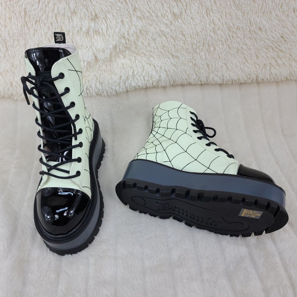 Demonia Glow In The Dark Ankle Boots 2" Platform - Picture 13 of 15